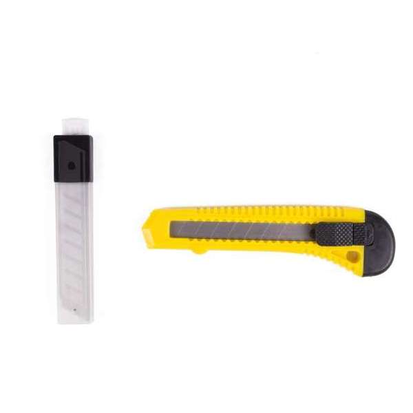 Hofftech Stanleymes - Afbreekmes - Snijmes - 18 mm. - Geel - Inclusief 10 Reservemesjes Hofftech Stanleymes - Afbreekmes - Snijmes - 18 mm. - Geel - Inclusief 10 Reservemesjes
