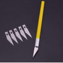 Plastic Hobby Mesje Precisie - Scalpel mes mesjes - Hobby mes - Precisie Gereedschap - Met 5 gratis mesjes - Geel