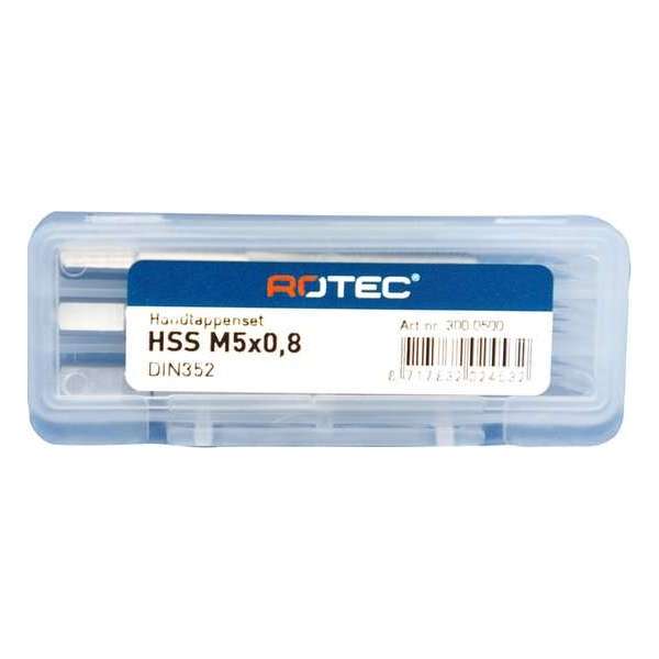 Rotec HSS Handtappenset M5x0,8 3 stuks Rotec HSS Handtappenset M5x0,8 3 stuks