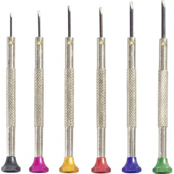 Horlogemaker-schroevendraaier set 12-delig Kopbreedte: 0.8 mm, 1 mm, 1.2 mm, 1.4 mm, 1.6 mm, 1.8 mm TOOLCRAFT 12-delar