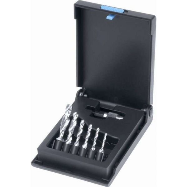 Set HSS-G 1/4" kombibit boortappen M3-M10 incl. snelspanbithouder Set HSS-G 1/4" kombibit boortappen M3-M10 incl. snelspanbithouder