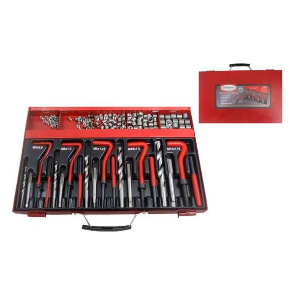 StahlKaiser Schroefdraad Reparatieset M5, M6, M8, M10 en M12 - 131 delig StahlKaiser Schroefdraad Reparatieset M5, M6, M8, M10 en M12 - 131 delig