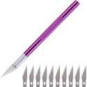 Scalpel - Hobbymes - Scalpel mesjes - Roestvrijstaal Hobbymes - Precisie Gereedschap - Met 10 gratis mesjes - Paars