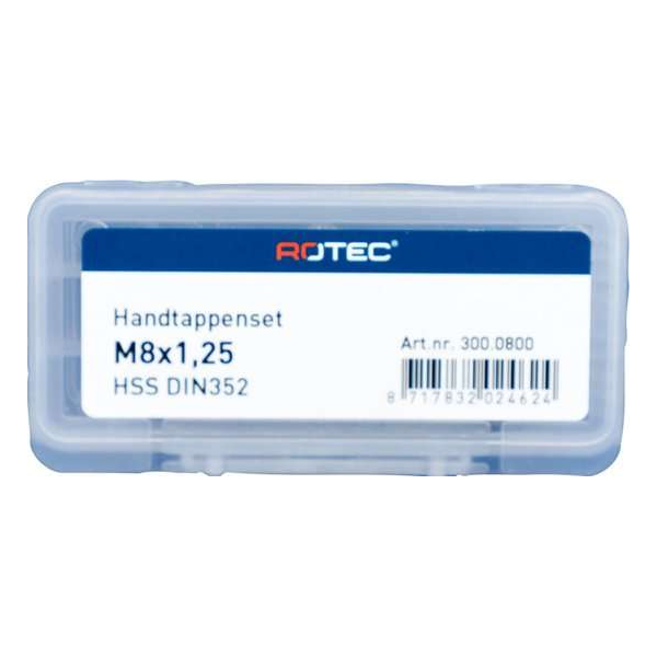 Rotec HSS Handtappenset M8x1,25 3 stuks Rotec HSS Handtappenset M8x1,25 3 stuks