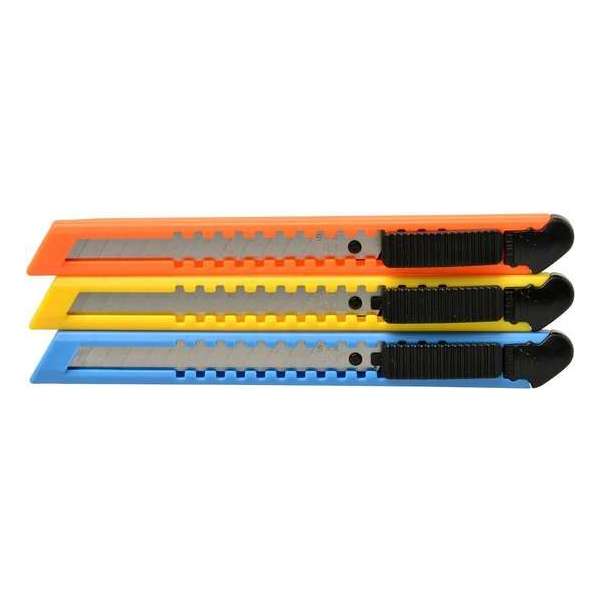 Blister 3x afbreekmesjes 9mm BL/GL/OR Blister 3x afbreekmesjes 9mm BL/GL/OR