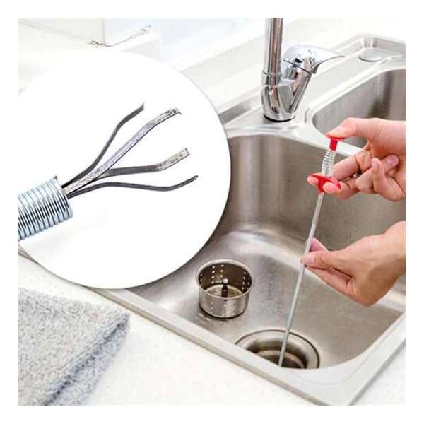 HMerch™ Ontstoppingsveer – Gootsteenontstopper Veer – Ontstoppen van Gootsteen / Afvoer / Doucheputje / Riool – RVS – 60 cm HMerch™ Ontstoppingsveer – Gootsteenontstopper Veer – Ontstoppen van Gootsteen / Afvoer / Doucheputje / Riool – RVS – 60 cm