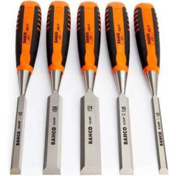 Bahco 424P-S5-EUR 5 delige Houtbeitelset in Nylon Roltas