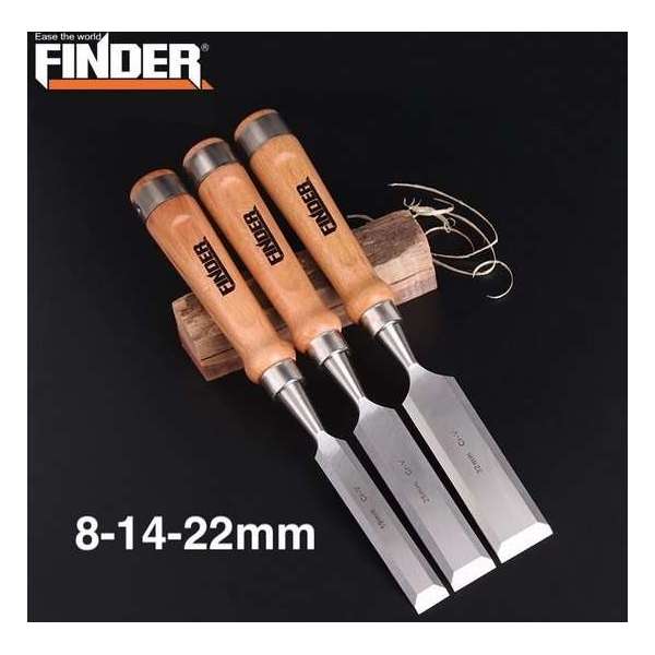 FINDER Tools Set van 3 Houtbeitels - Beitel - Beitelset - Steekbeitelset - Steekbeitel - 8mm - 14mm - 22mm FINDER Tools Set van 3 Houtbeitels - Beitel - Beitelset - Steekbeitelset - Steekbeitel - 8mm - 14mm - 22mm