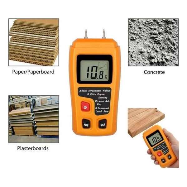 LOUZIR Houtvochtmeter inclusief batterij - 85x400 cm - Voor hout en bamboe LOUZIR Houtvochtmeter inclusief batterij - 85x400 cm - Voor hout en bamboe