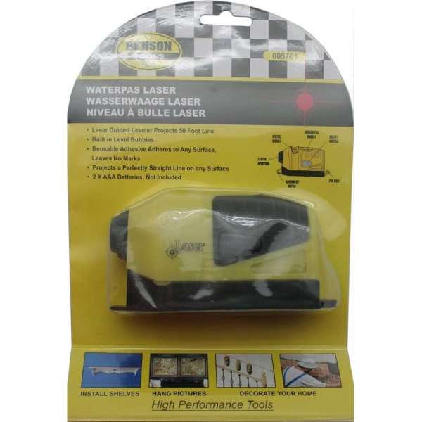Laserwaterpas / lijnlaser - 15 meter bereik - 2x AAA - waterpassen / gereedschap - laser meetgereedschap / digitale waterpas Laserwaterpas / lijnlaser - 15 meter bereik - 2x AAA - waterpassen / gereedschap - laser meetgereedschap / digitale waterpas